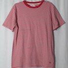 Zumiez Zine Mens Red White Striped T-Shirt Sz Med Short Sleeve Crew Neck Cotton