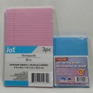 3 Pack Multicolor Junior Legal Pads/3 Pack Mini Blue Writing Tablets Wide Ruled