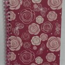 Spiral Bound Red Notebook Flowers Butterflies 60 Sheets College Medium Ruled 5x7