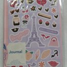 Pink Journal Notebook Notepad French Paris Stickers 60 Sheets Wide Ruled 5x7