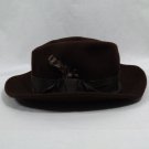 Vintage 60s Tally Ho Womens Fedora Sz 7 ⅛ 100% Wool Brown Hat Made in Poland