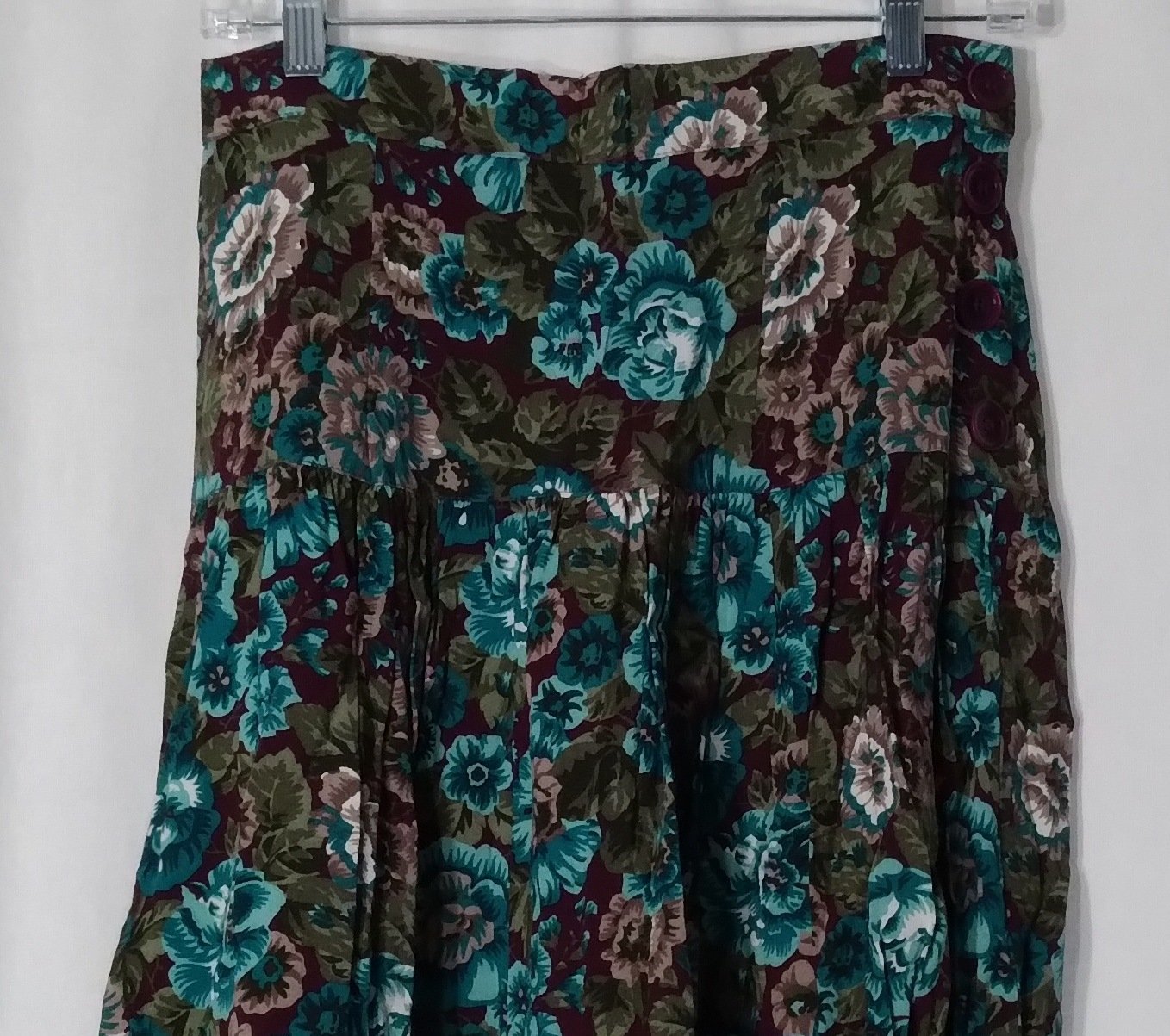 Sophisticates by Jonathan Martin Vtg Womens Floral Skirt Sz 12P Green Flowers