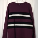 H&M Womens Red Oversized Heavy Knit Top Size M Colorblock Stripes Long Sleeve