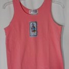 Lyse Spenard Weekend Le Monde Womens Vintage 90s Pink Knit Tank Top Size S