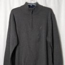 Nautica Mens Grey Sweater Sz XL Long Sleeve ¼ Zip Cotton Mock Collar Pullover