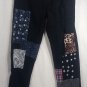 Rue 21 Premium Mens Black Patch Jeans Sz 30 Distressed Stretch Skinny Flex Fit