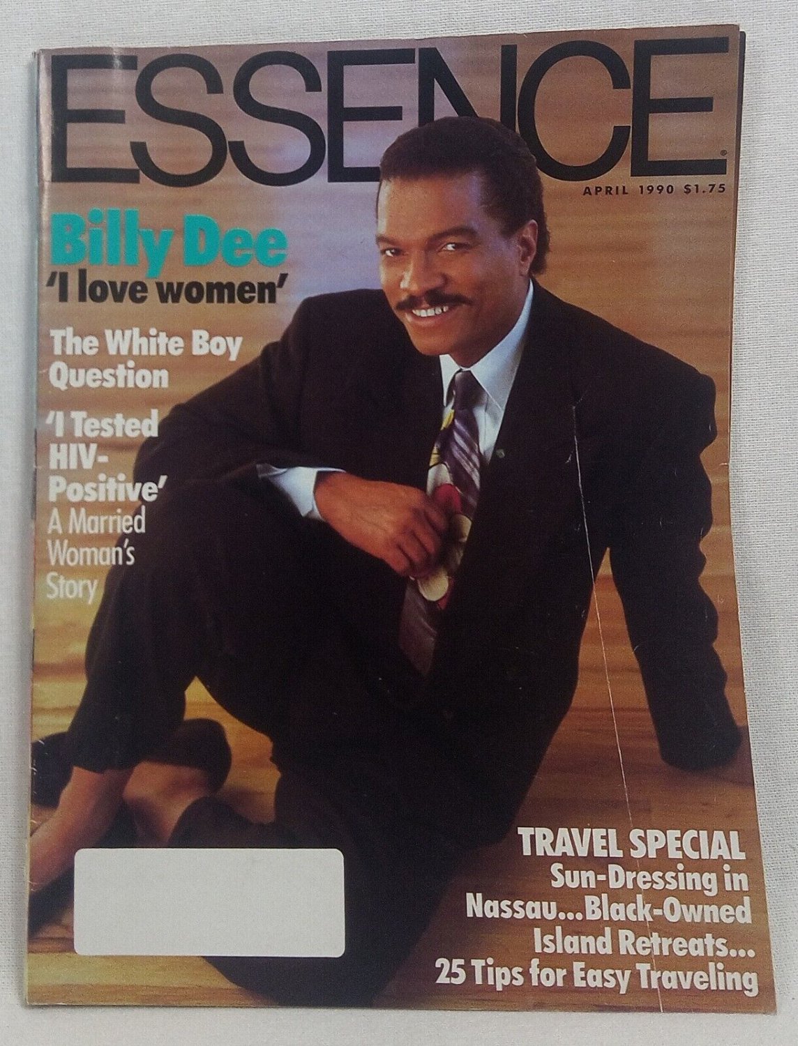 Essence Magazine April 1990 Billy Dee Williams / Travel / HIV / Interracial Love