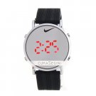 Portable Stainless Steel LED Wrist Watch Silver & Sport