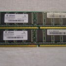 LOT OF 2 INFINEON 512MB DDR 400 CL3 PC3200U-30331-A0 HYS64D64300HU-5-C