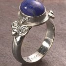 Sterling Silver Round Lapis Ring FREE SHIPPING