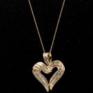 10kt Gold Baguette Diamond Pendant FREE SHIPPING