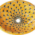 Mexican Talavera Sink "Yellow Peacock"