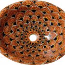 Mexican Talavera Sink "Terracota Peacock"