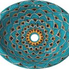 Mexican Talavera Sink "Turquoise Peacock"