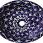 Mexican Talavera Sink "Cobalt Peacock"