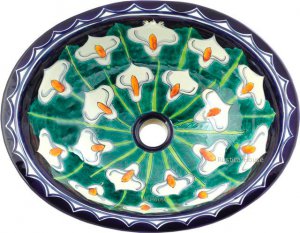 Mexican Talavera Sink "Calla Lily"