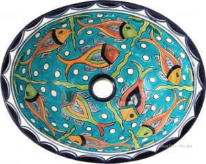 Mexican Talavera Sink "Fish Aquarium"