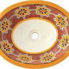 Mexican Talavera Sink "Terracota Arabesque"