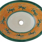 Mexican Talavera Sink "Green Lizards"