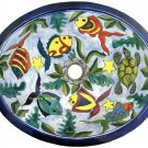 Mexican Talavera Sink "Colorful Fish"