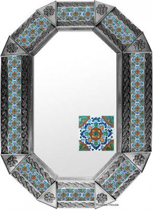 octagonal tin mirror