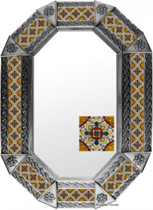 octagonal tin mirror
