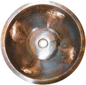 round copper sink