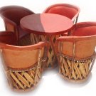 mexican furniture: rustic equipal dining set
