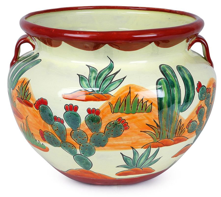 Talavera Flower Pot &quot;Cactus&quot;