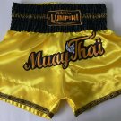 Muay Thai Kick Boxing MMA K1 Shorts UFC Yellow Gold Black White Kylin Winner L