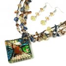 Murano Glass Pendant and earrings