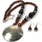Brown Large Round Shell Necklace