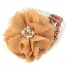 Tan Flower Bracelet Stretch