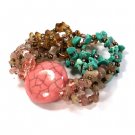 Pink Ceramic Chip Bead Bracelets