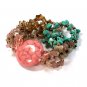 Pink Ceramic Chip Bead Bracelets