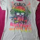Rainbow Glitter Skull And Cross Bones Off The Shoulder Tee