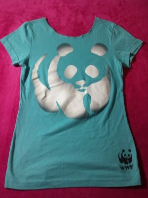 Light Blue Off The Shoulder Panda Shirt