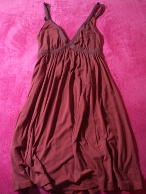 Dark Red Backless Tie Dress