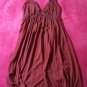 Dark Red Backless Tie Dress