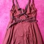 Dark Red Backless Tie Dress