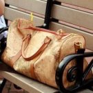 Top Zip Closure Yellow PU Leather Lady Travel Bag
