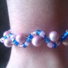 Pink Beaded Waves Bracelete