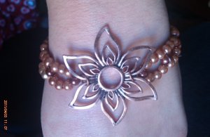 Brass Tacks Flower Stretch Bracelete