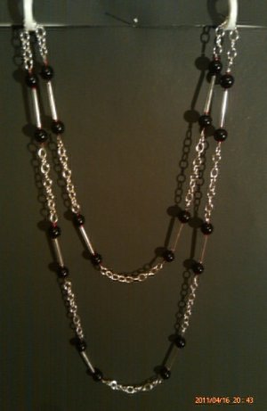 Long Black Pearl Necklace