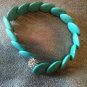 Turquoise Disc Bauble Rhinestone Stretch Bracelet
