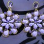 Purple Enamel Flower Bursts Earrings