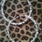 Silver Mesh Wrapped Gold Hoop Earrings