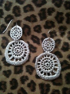 Morning Web Earrings Silver Tone