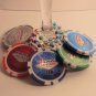 Las Vegas clay POKER CHIP Wine Charms -- One set of 10 wine charms