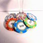 Monte Carlo clay rainbow colored POKER CHIP wine charms -- One set of 10
